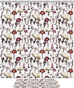 Wild Mushrooms Unique Fabric Shower Curtains For A Unique Look 