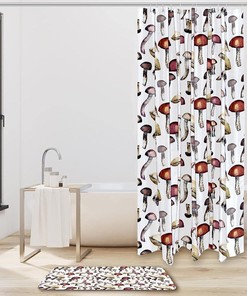 Wild Mushrooms Unique Fabric Shower Curtains For A Unique Look