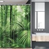Wild Rainforest Jungle Shower Curtain, Palm Trees And Plants With Nature Theme Illustration For Stall