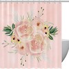 Wild Roses Seashell Print Fabric Shower Curtain for Beachy Bathroom Decor