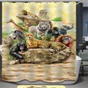 Wild Safari Tiger Lion Cheetah Monkey African Jungle Animals Shower Curtain 