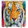 Wild Tiger Portrait Fabric Shower Curtain for Bathroom Decoration 