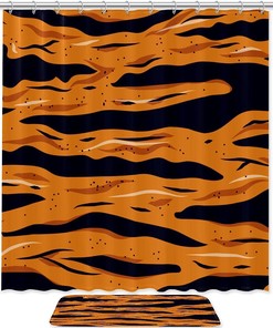 Wild Tiger Stripe Shower Curtain Sexy Animal Themed, Bathroom Waterproof Fabric Curtain 