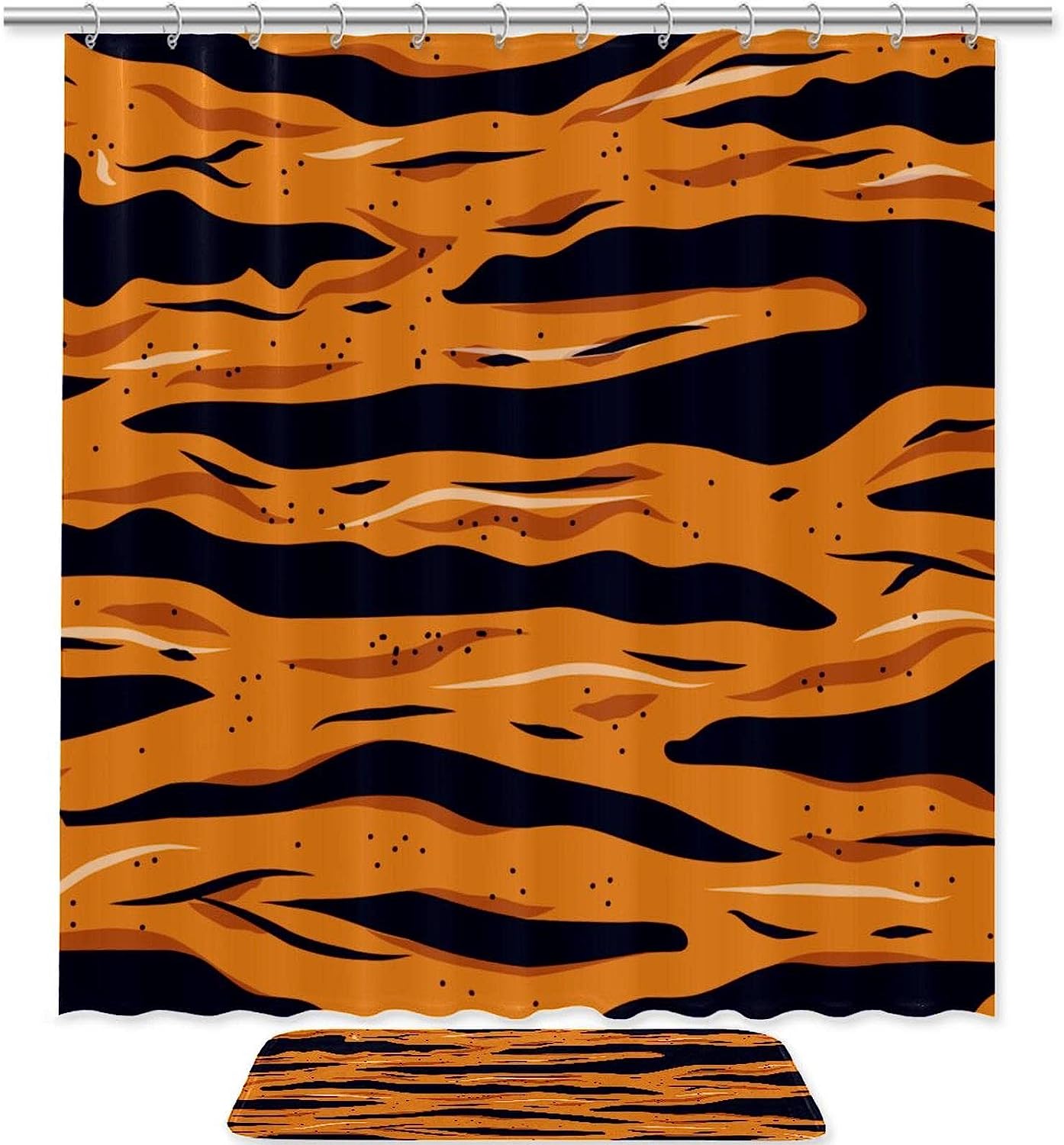 Wild Tiger Stripe Shower Curtain Sexy Animal Themed, Bathroom Waterproof Fabric Curtain