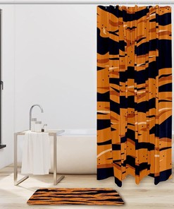 Wild Tiger Stripe Shower Curtain Sexy Animal Themed, Bathroom Waterproof Fabric Curtain