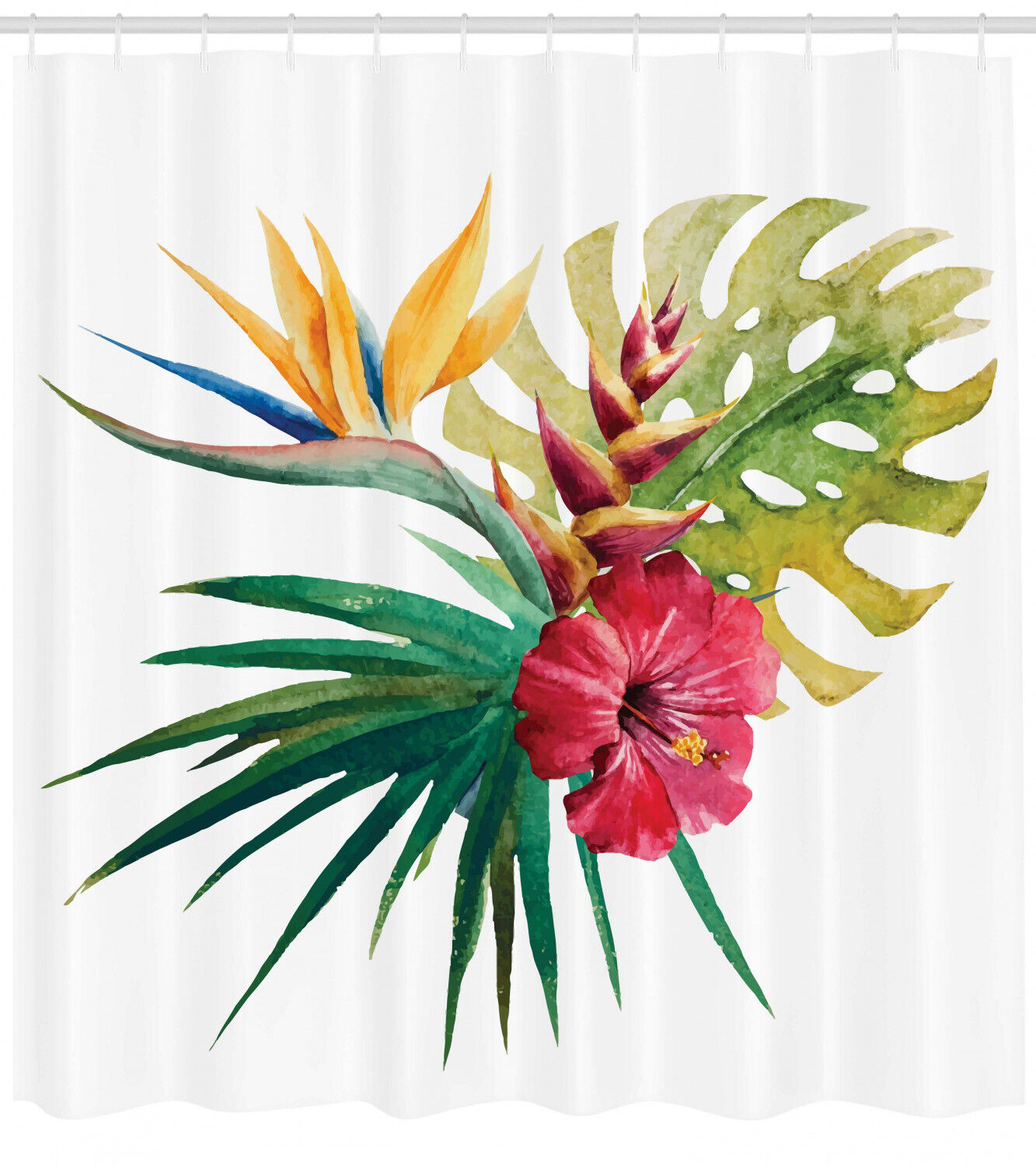 Wild Tropical Orchid Print Shower Curtain For An Exotic Bathroom Look
