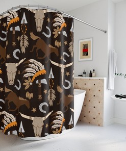 Wild West Art Cowboy Shower Curtain for Bathroom Decor