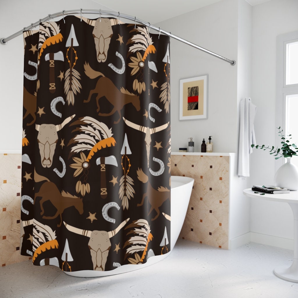 Wild West Art Cowboy Shower Curtain for Bathroom Decor