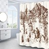 Wild West Cowboy Riding Horse Shower Curtain for Bathroom Decor