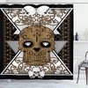 Wild Winter Animal Tattoo Print Shower Curtain for Adventurous Bathrooms