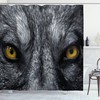 Wild Wolf Dangerous Mammal Print Eye Shower Curtain, Unique Bathroom Decor