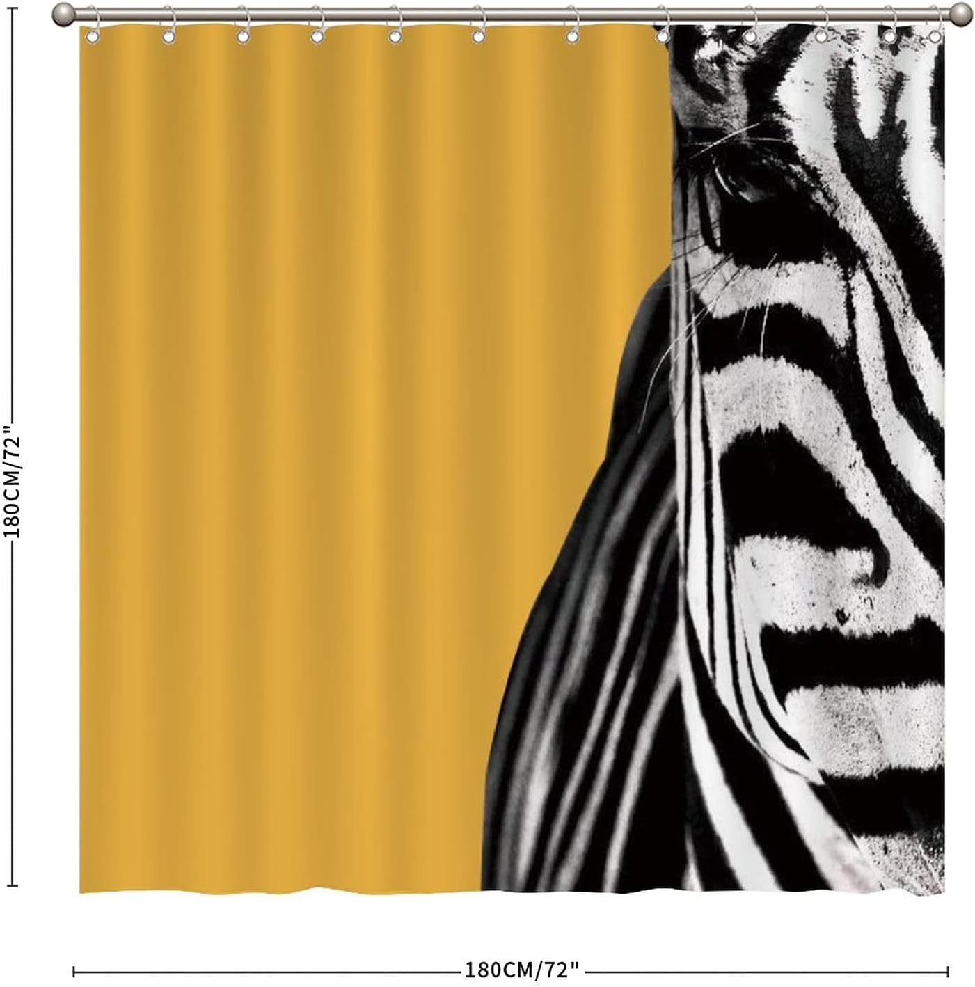 Wild Zebra Animal Print Shower Curtain For Safari Themed Bathrooms - Image 2