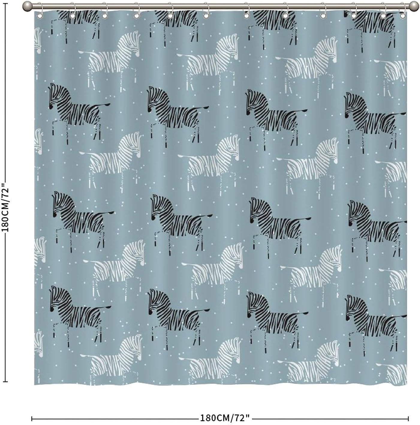 Wild Zebra Animal Shower Curtain - Custom Durable Fabric - Image 2