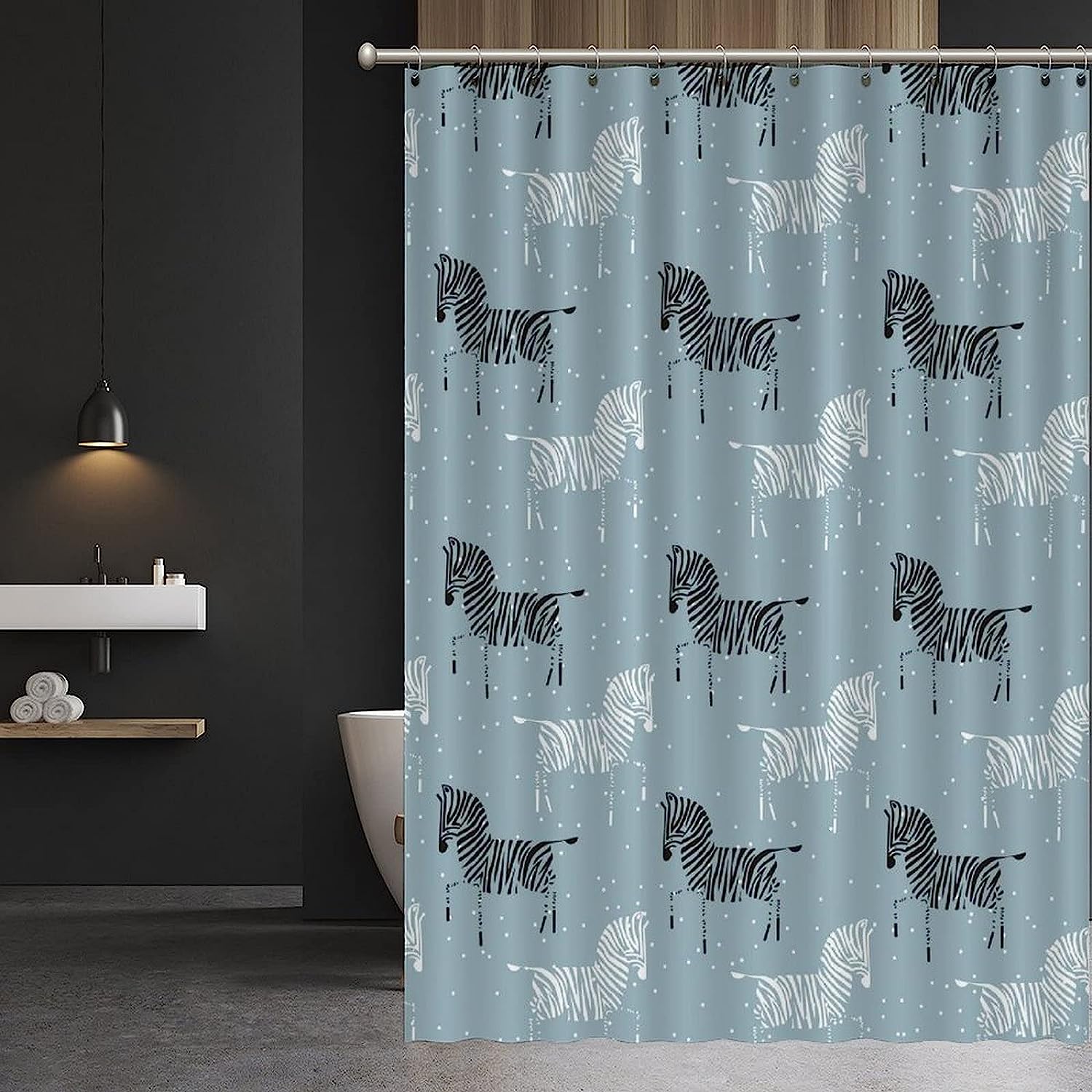 Wild Zebra Animal Shower Curtain - Custom Durable Fabric - Image 3