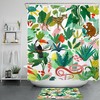Wild and Bold Animals on Tropical Green Leaves Shower Curtain for a Wild Bathroom