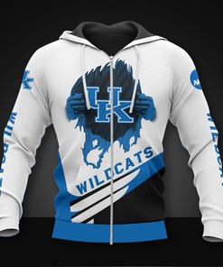 Wildcats Fans Unite With This All Over Print Kentucky Wildcats 3D Zip Hoodie