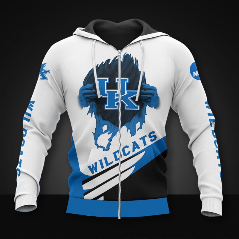 Wildcats Fans Unite With This All Over Print Kentucky Wildcats 3D Zip Hoodie