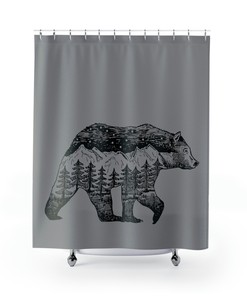 Wilderness Bear Shower Curtain - Rustic Bathroom Decor Perfect for Nature Lovers
