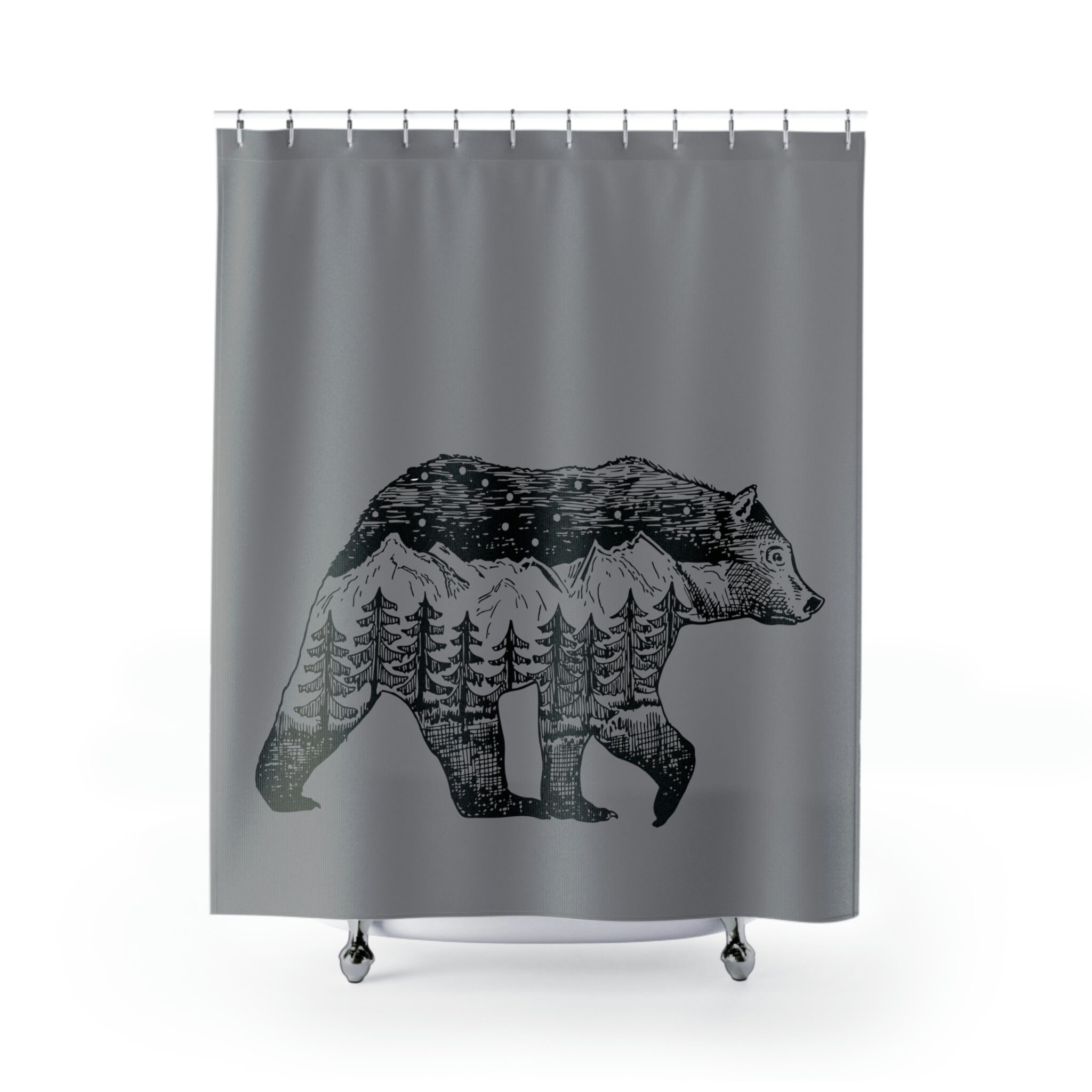 Wilderness Bear Shower Curtain - Rustic Bathroom Decor Perfect for Nature Lovers