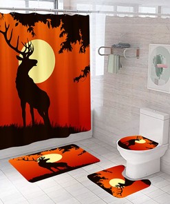 Wilderness Deer Shower Curtain With Outdoor Prints