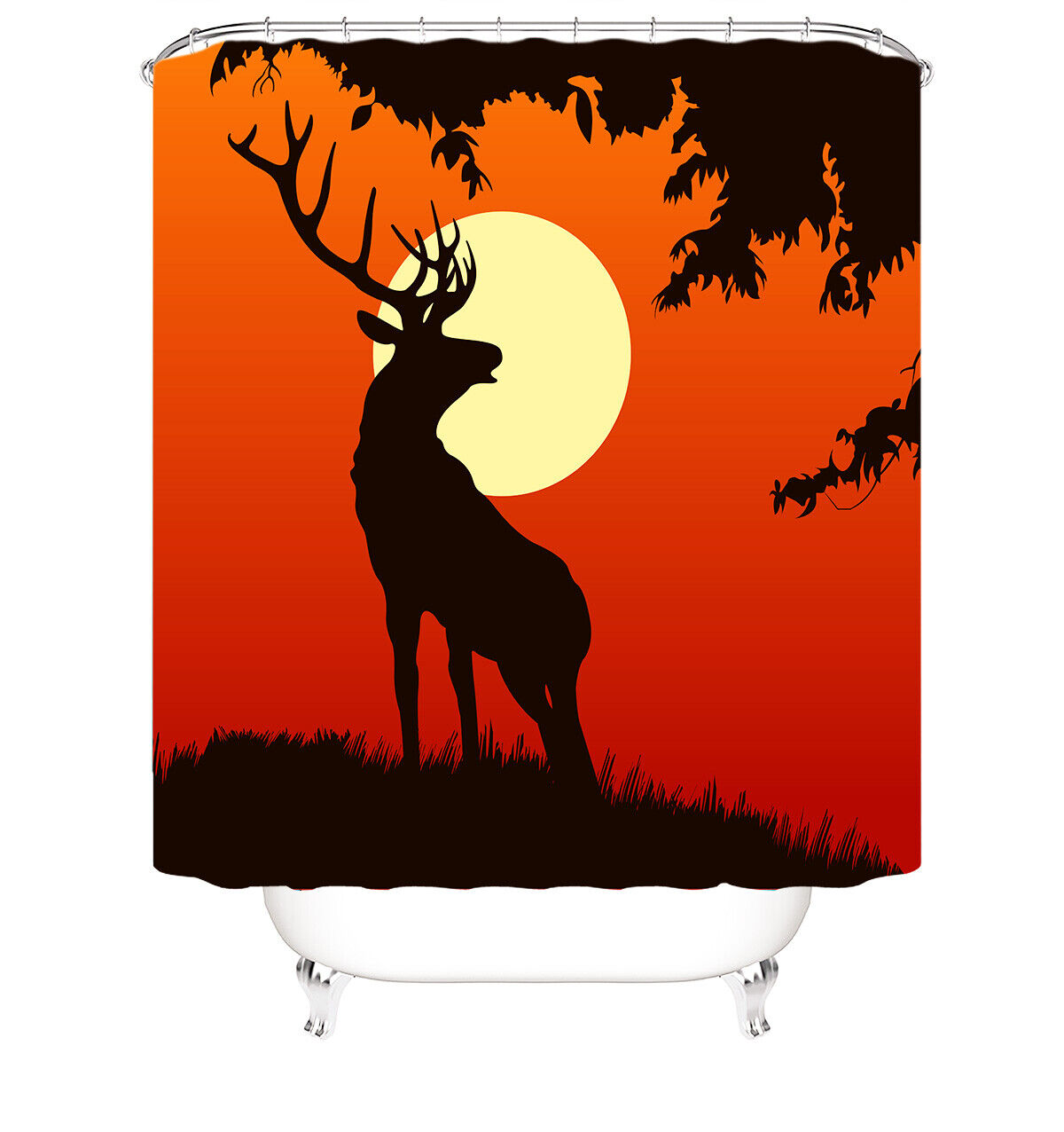 Wilderness Deer Shower Curtain With Outdoor Prints - Image 2
