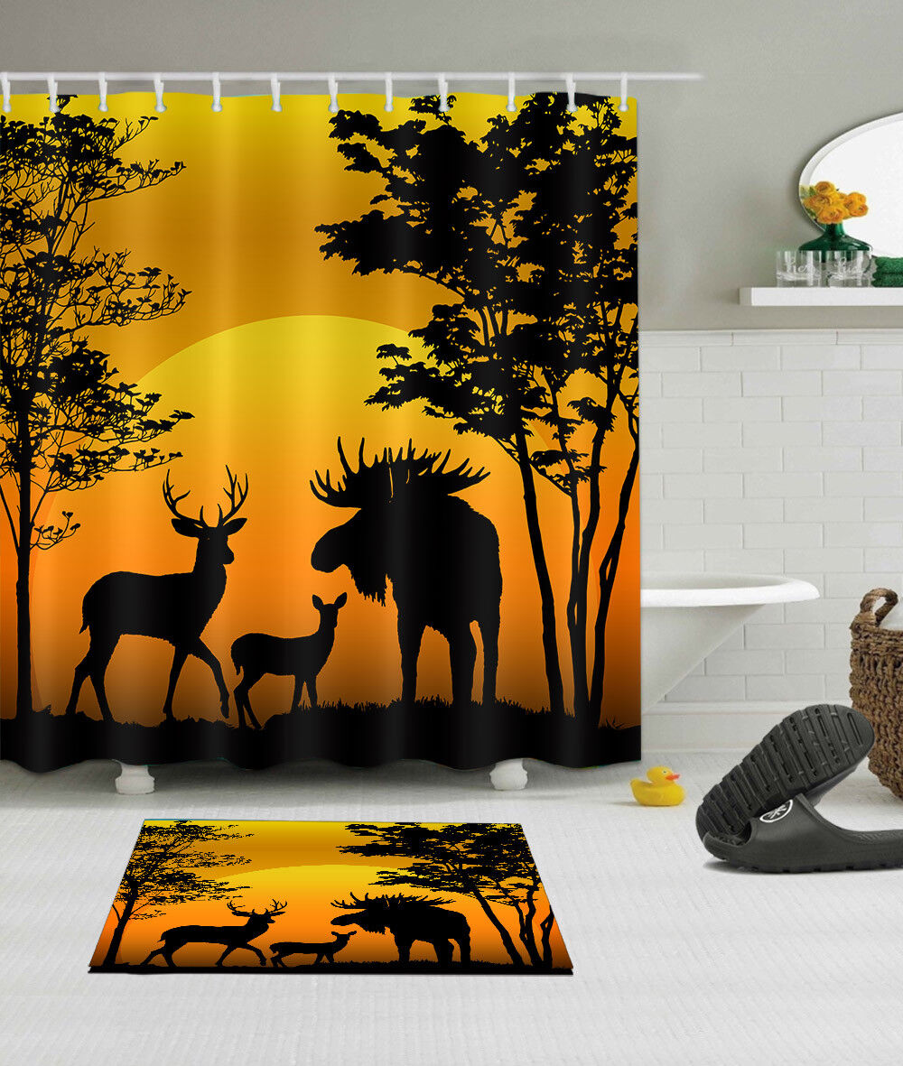 Wilderness-Themed Deer Shower Curtain For Outdoor Enthusiasts