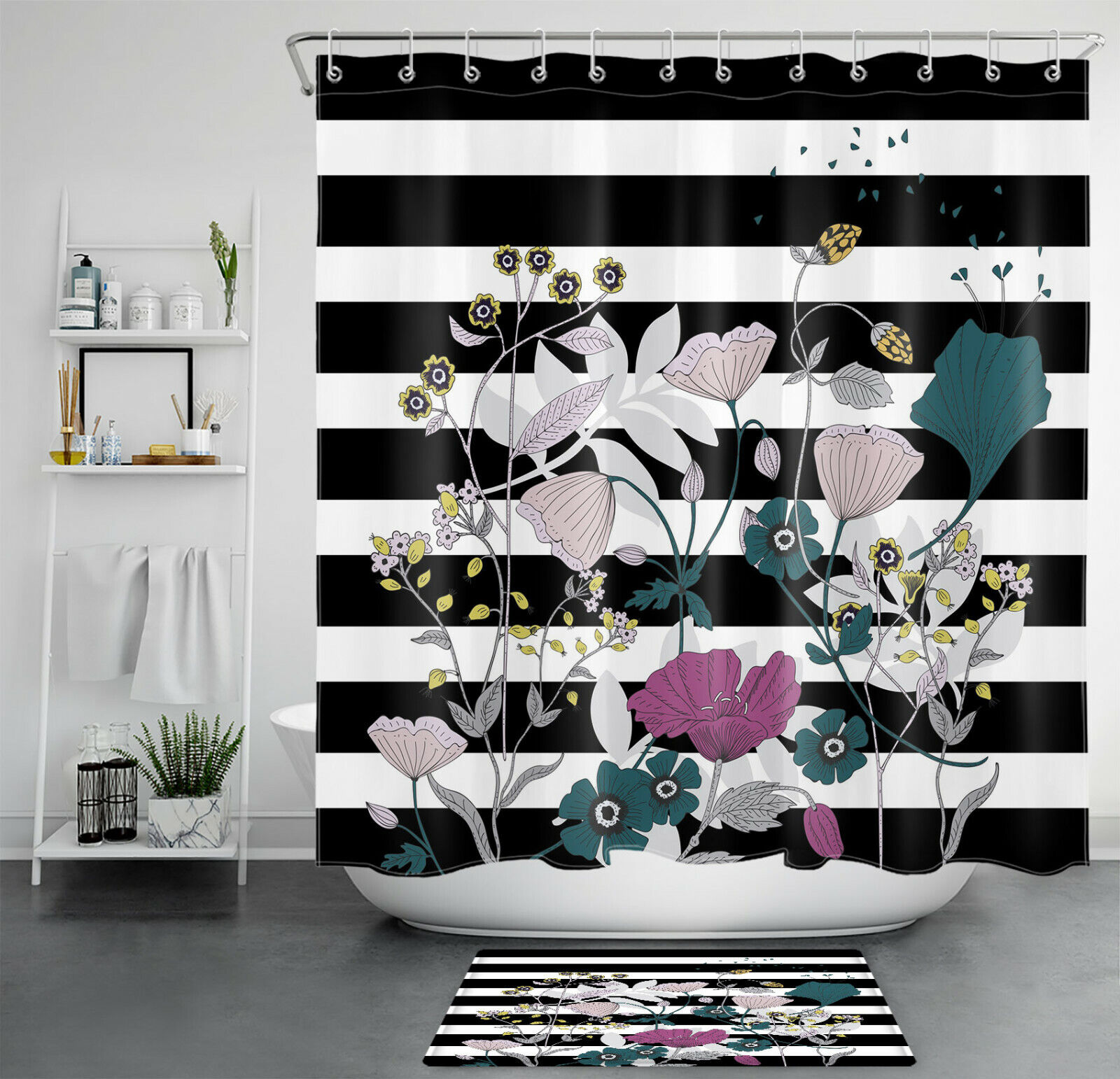 Wildflower Botanical Shower Curtain - Gorgeous Floral Design for Your Bathroom