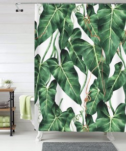 Wildflower Botanical Shower Curtain, Water Repellent Bathroom Decor with Floral Design