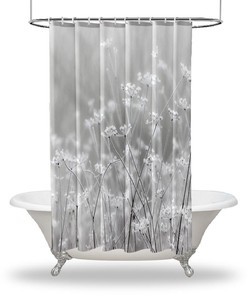 Wildflower Decor Multiple Sized Flower Print Shower Curtain - Waterproof Bathtub Drapes
