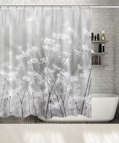 Wildflower Decor Multiple Sized Flower Print Shower Curtain - Waterproof Bathtub Drapes