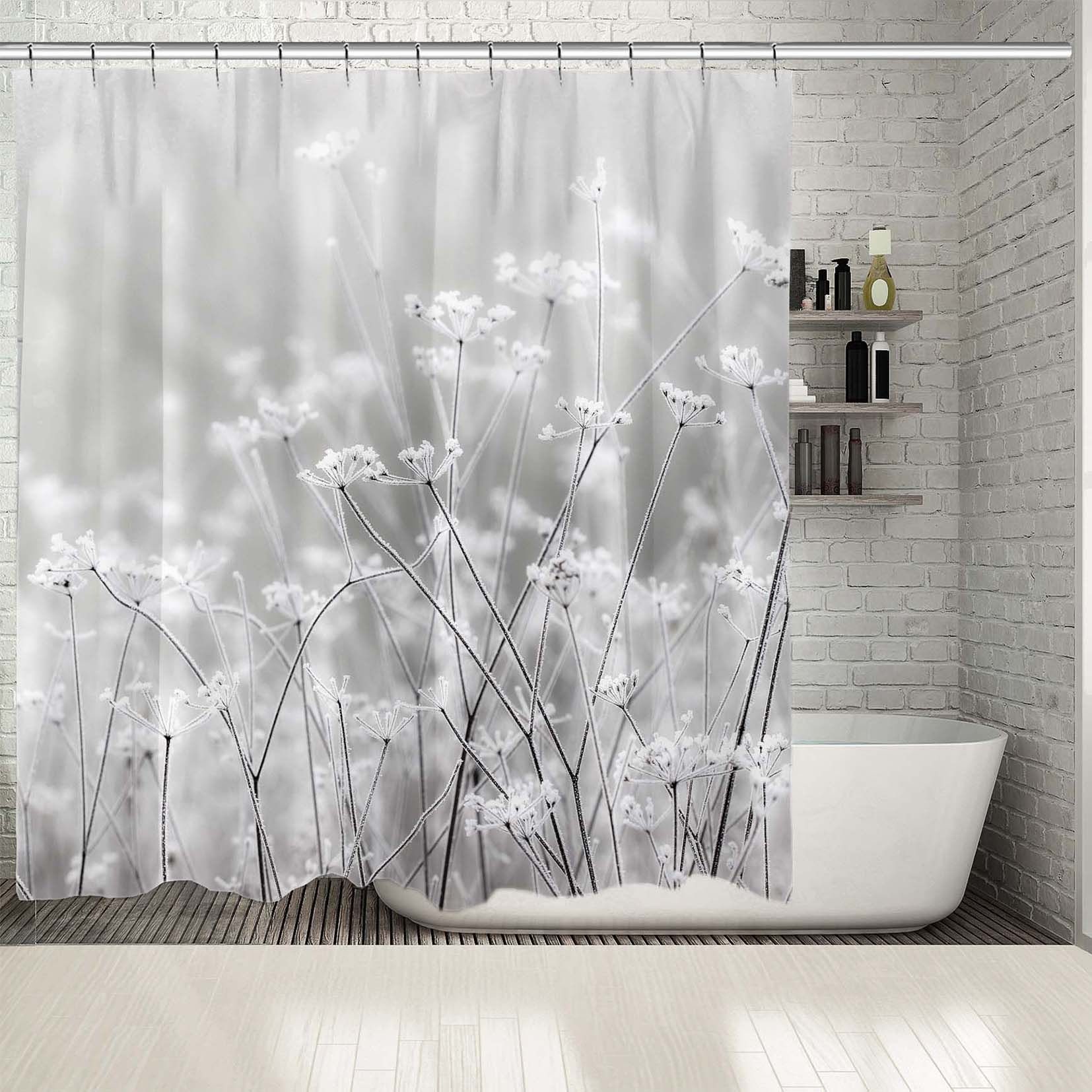 Wildflower Decor Multiple Sized Flower Print Shower Curtain - Waterproof Bathtub Drapes