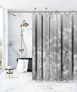 Wildflower Decor Multiple Sized Flower Print Shower Curtain - Waterproof Bathtub Drapes