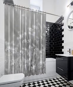 Wildflower Decor Multiple Sized Flower Print Shower Curtain - Waterproof Bathtub Drapes