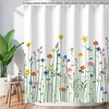 Wildflower Floral Bathroom Curtains Decor With Stunning Watercolor Design
