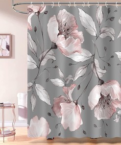 Wildflower Floral Bathroom Curtains Decor With Stunning Watercolor Design