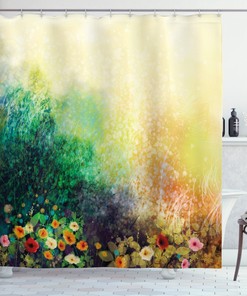 Wildflower Meadow Floral Shower Curtain For Serene Bathroom Decor