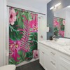 Wildflowers And Palm Leaves Shower Curtain For Enchanted Bathroom Decor 