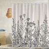 Wildflowers Border Shower Curtain - Beautiful Bathroom Accessory with Herbal Accents 