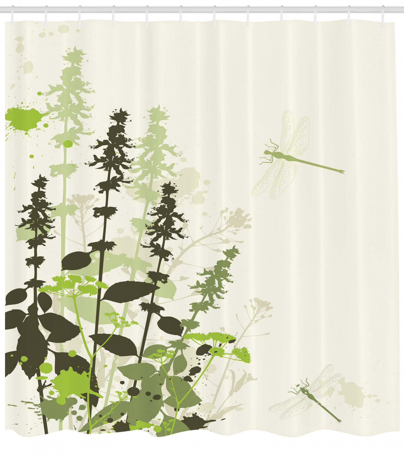 Wildflowers Grassland Dragonfly Shower Curtain For A Natural Bath - Image 2