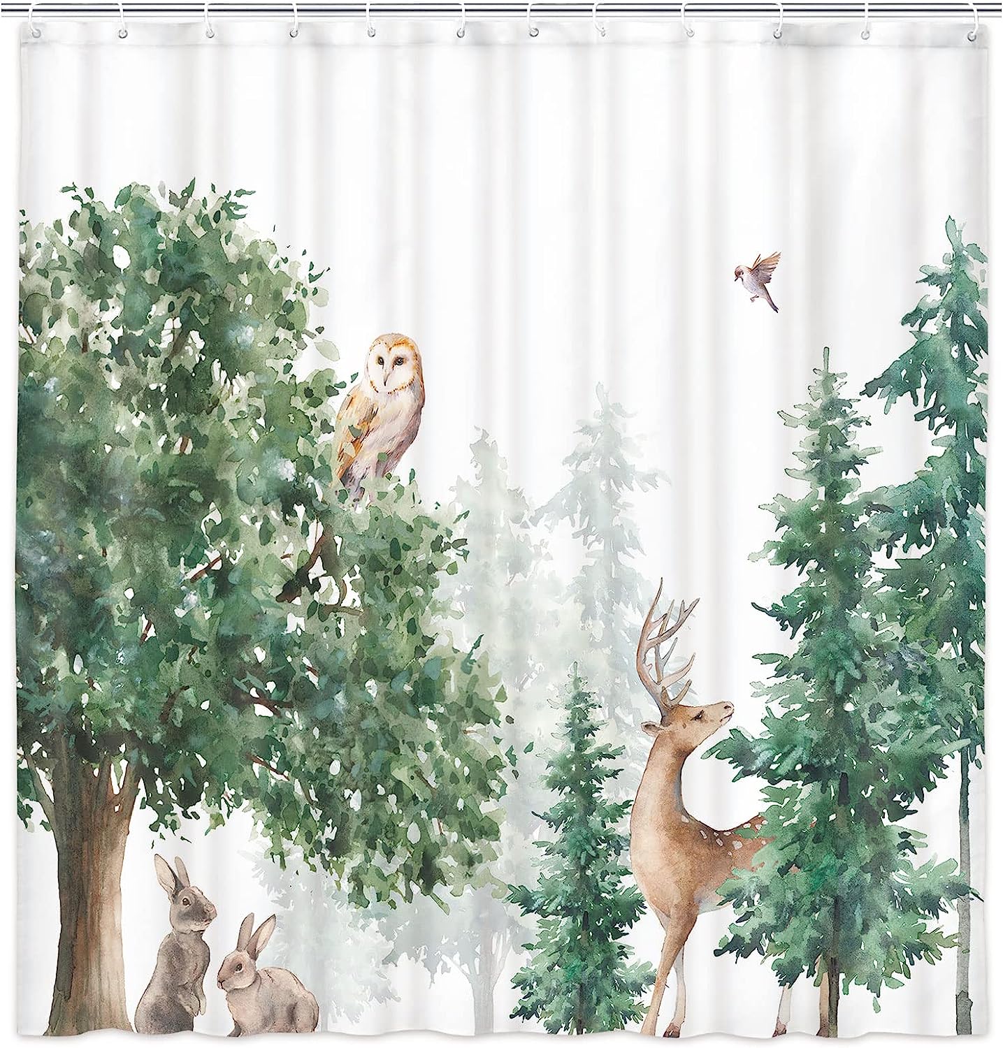 Wildlife Animal Shower Curtain For Rustic Farmhouse Bathroom Decor - Image 2