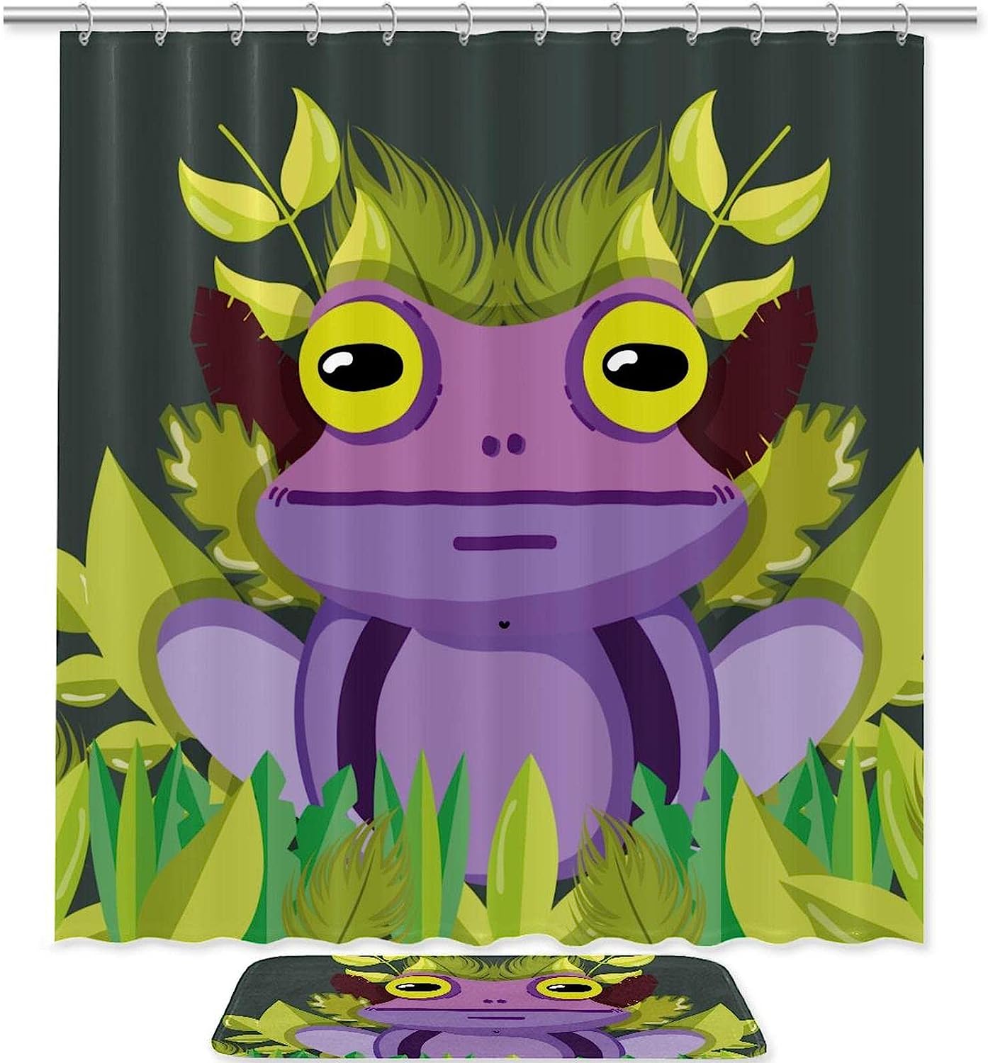 Wildlife Animals Shower Curtain - Cute Frog Design For Bathroom