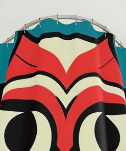 Wildlife Art Neon Owl Shower Curtain for Nature Lovers
