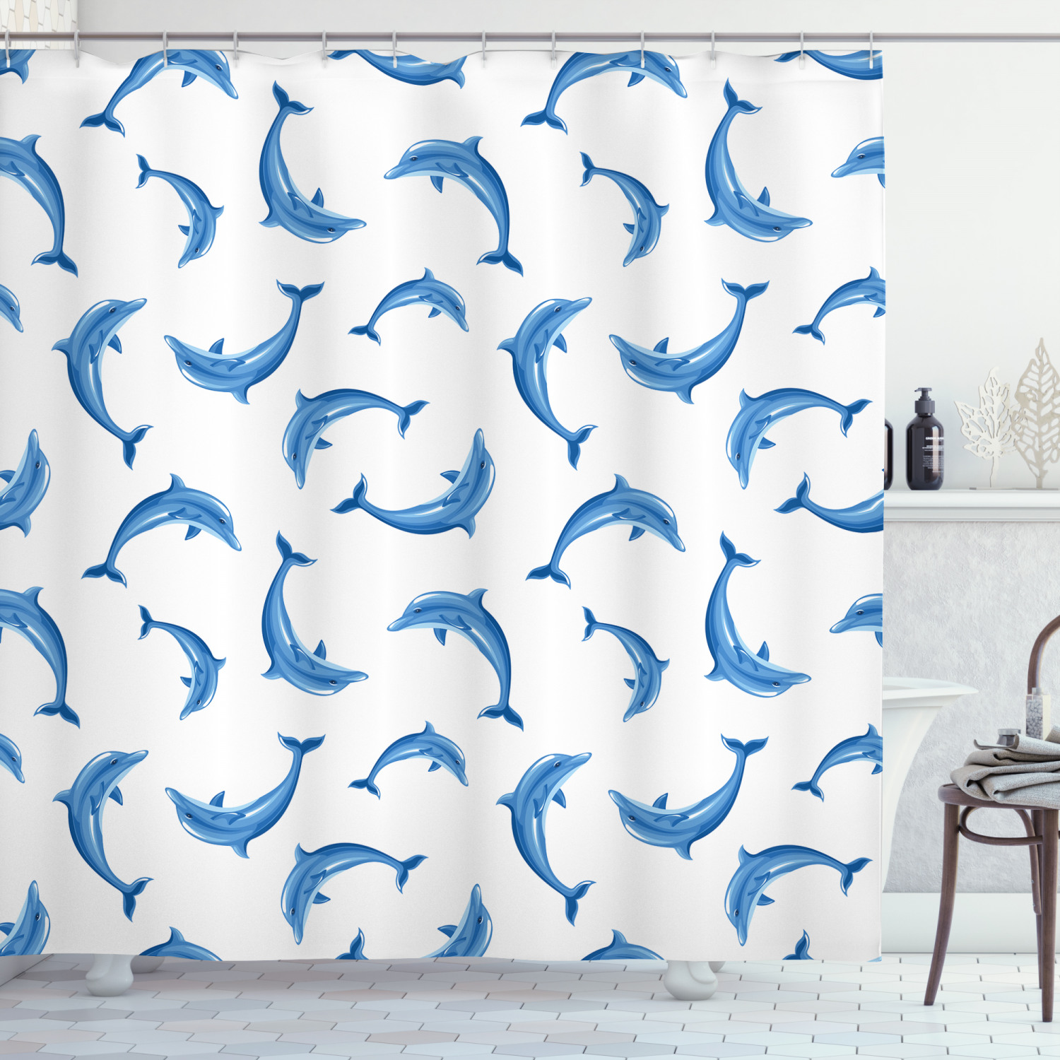 Wildlife Dolphin Shower Curtain For Under The Sea