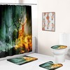 Wildlife Elk Animal Shower Curtain With Flame Design - Forest Flame Elk Animal