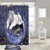 Wildlife Fiery White Tiger and Earth Shower Curtain, Fabric for Bathroom Decor, Eye-catching and Unique