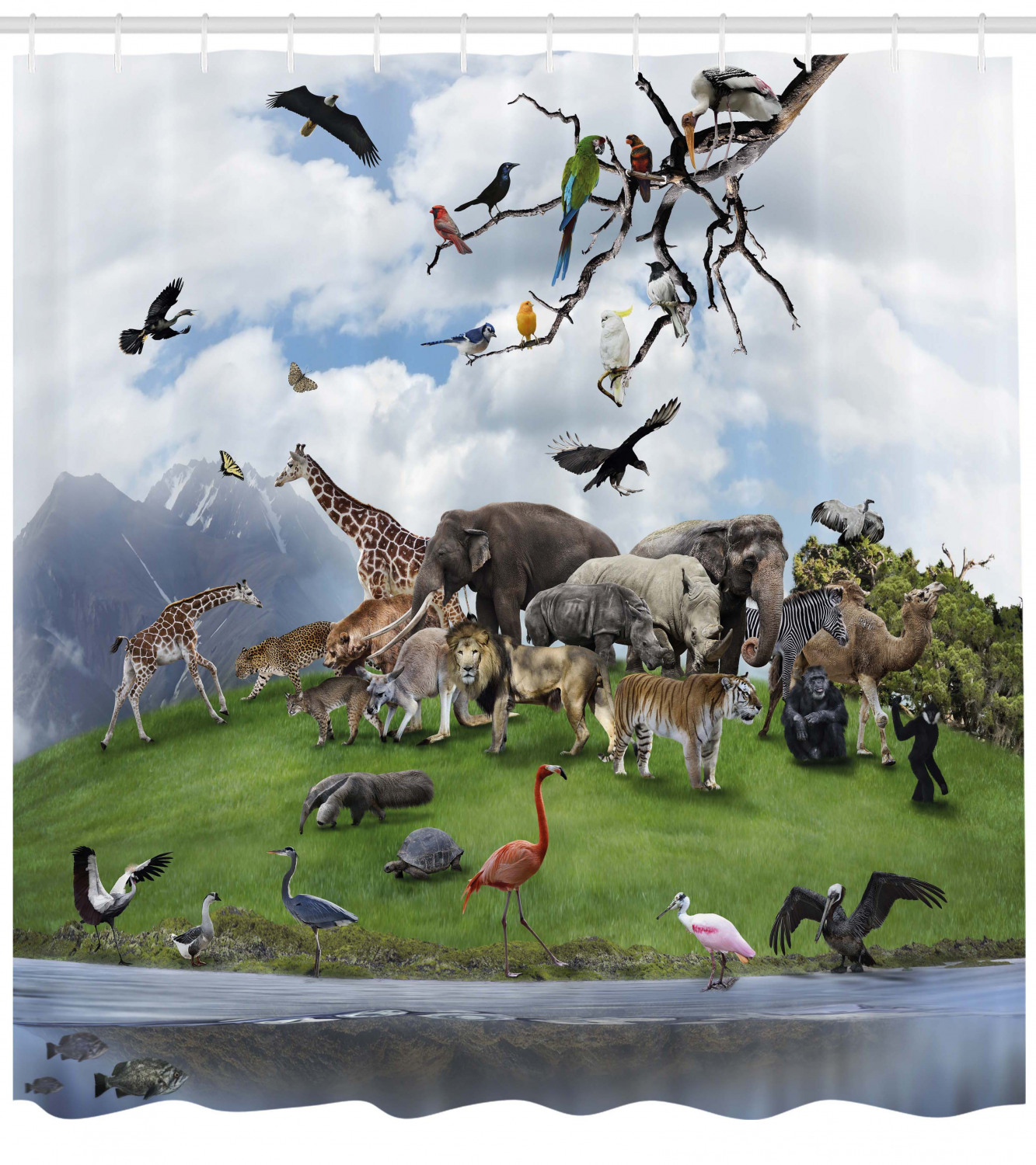 Wildlife Forest Scene Shower Curtain - Image 4
