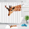 Wildlife Giraffe Butterfly White Shower Curtain With Creative Design For Bathroom Decor