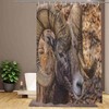 Wildlife Horns Ram Shower Curtain with Decorative Big Horn Sheep and Canadian Sheep Design for Nature Lovers