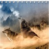 Wildlife Howling Full Moon Galaxy Wolf Print Fabric Shower Curtain