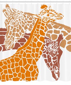 Wildlife In Africa Giraffe Shower Curtain, Stylish And Unique Bathroom Decor